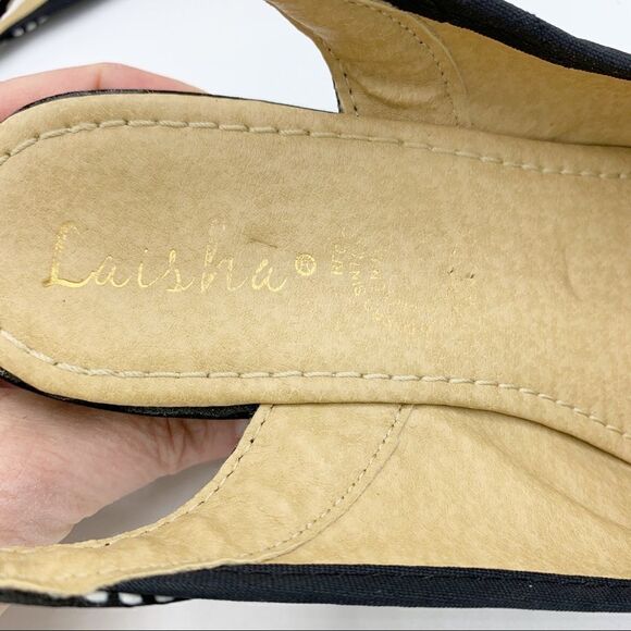 Laisha Peep Toe Wedge Sandal Slingback Velvet Heel - Picture 9 of 13